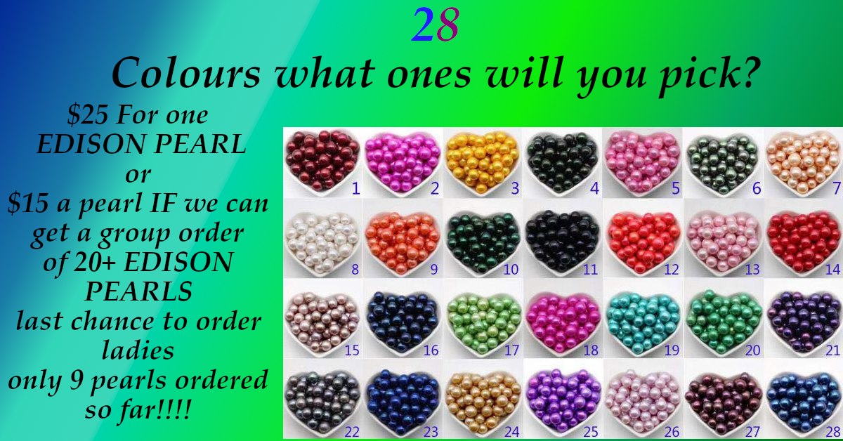28 colours of Edison pearls displayed in heart-shaped bowls